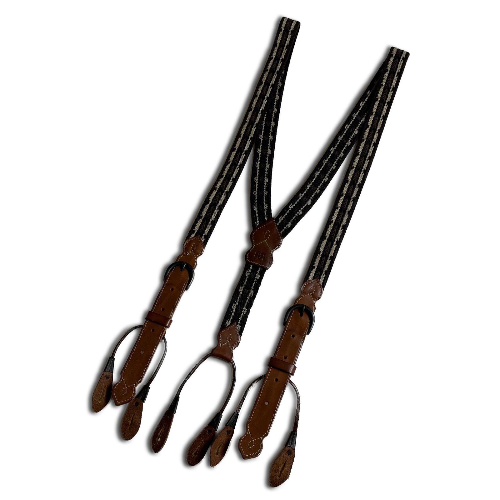 RRL サスペンダー レザー ブラウン ダブルアールエル 2000000023342