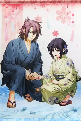 【中古】タペストリー [単品] 沖田総司＆雪村千鶴 描き下ろしA2タペストリー 「Switchソフト 薄桜鬼 真改 月影ノ抄 ebtenDXパック」 同梱特典