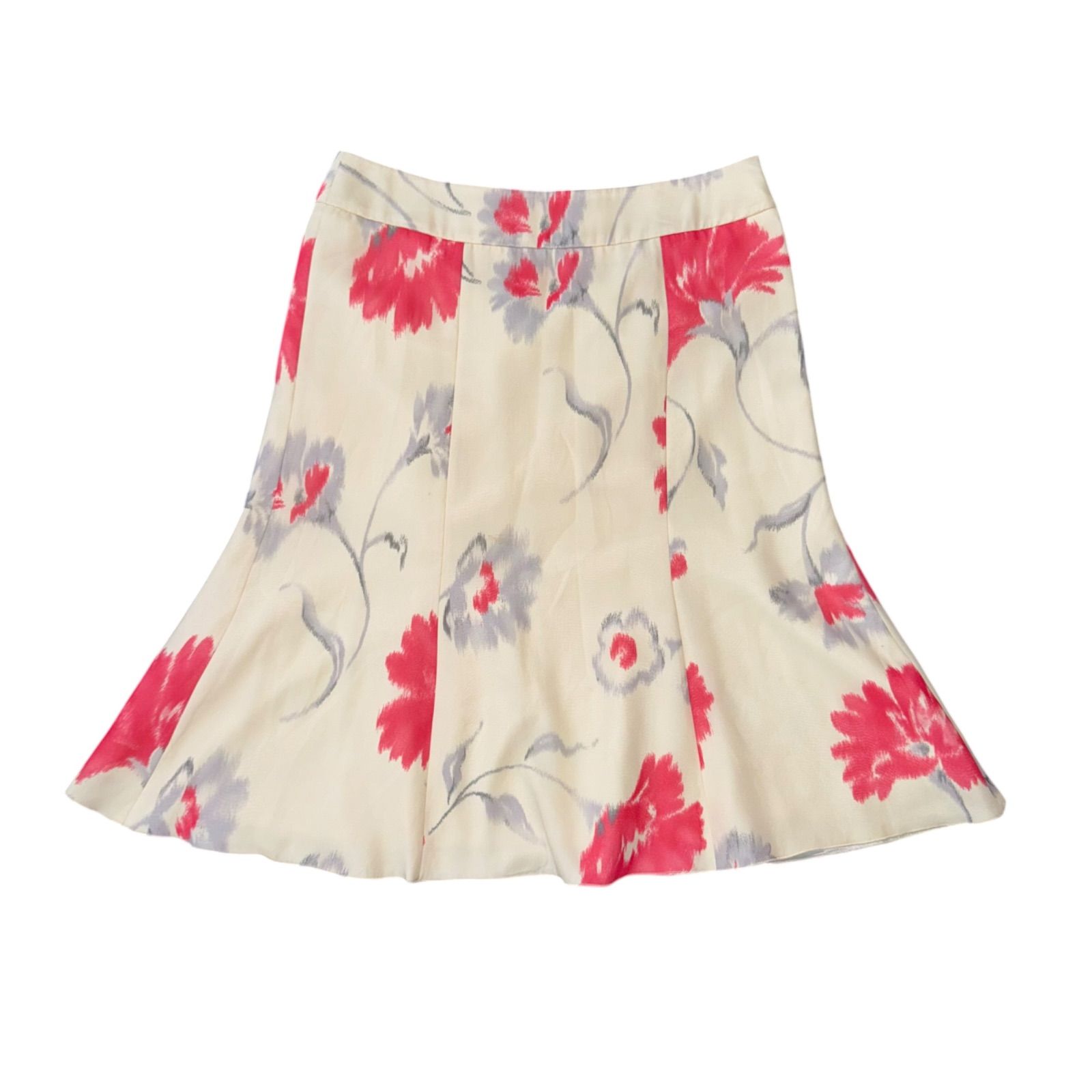 【一点物】ARMANI  COLLEZIONI アルマーニコレッツィオーニ レディース スカート フレアスカート ひざ丈 花柄 アイボリー 38サイズ J2没有明显的损伤或污渍; M