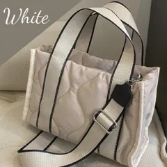 ショルダーバッグ ホワイト ハンドバッグ 斜め掛け 可愛い キルティング 無地 トートバッグ 高見え おしゃれ シンプル 2way 人気 ミニトート 肩掛け 高級感 プレゼント レディース 軽量 黒 ブラック 横長 スクエア 柔らかい 長方形 軽い 1011②