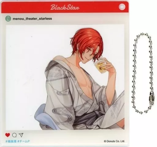雑貨　メノウ 「ブラックスター -Theater Starless-×極楽湯・RAKU SPA SNS風アクリルキーホルダー」
