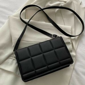 ブラックチェック柄 エンボスデザイン ミニスクエアバッグ デイリー カジュアル お洒落 レディース ショルダーバッグ985196