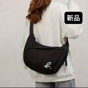 新品 アニエスベー ショルダーバッグ 斜め掛け ブラック 黒 ナイロン ユニセックス 男女兼用 アニエス 軽量