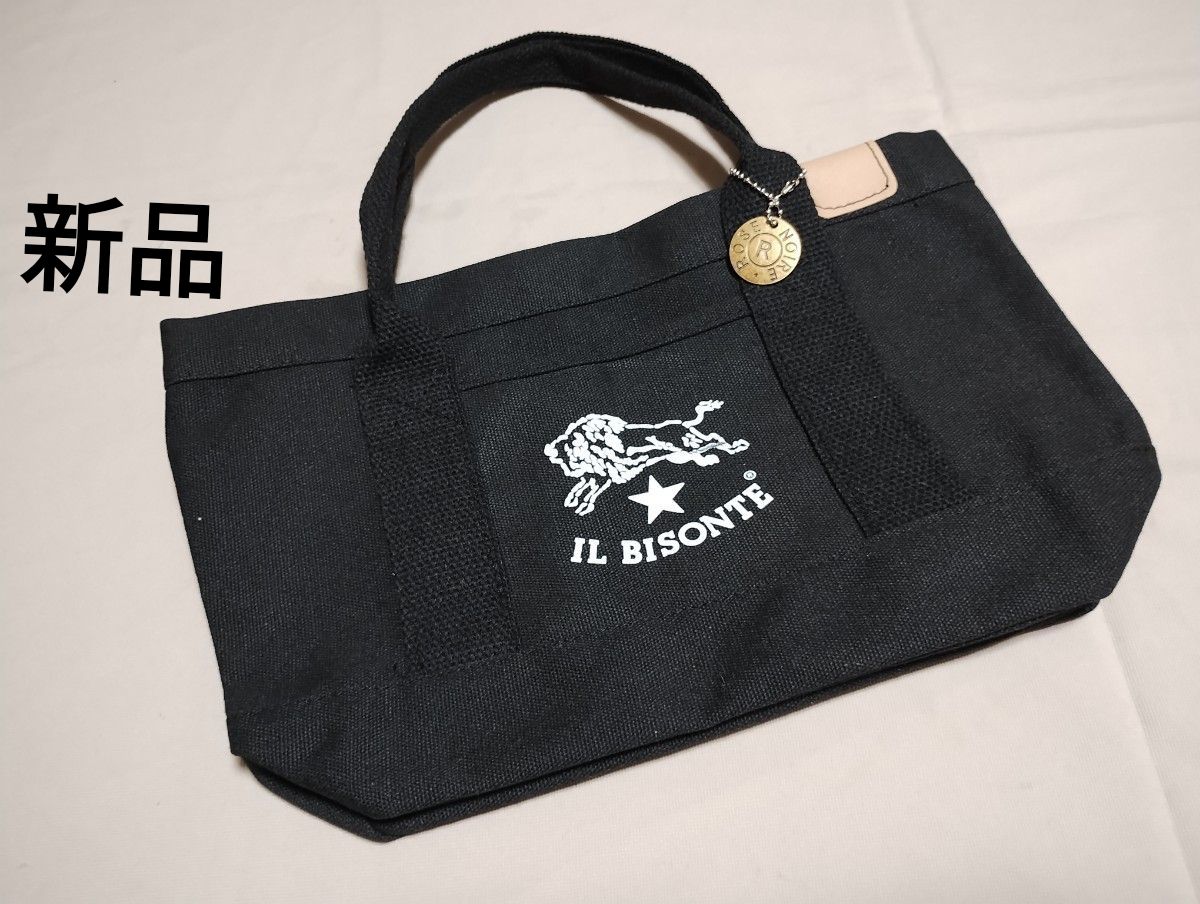 新品 IL BISONTE イルビゾンテ ミニトートバッグ キャンバス生地 ブラック