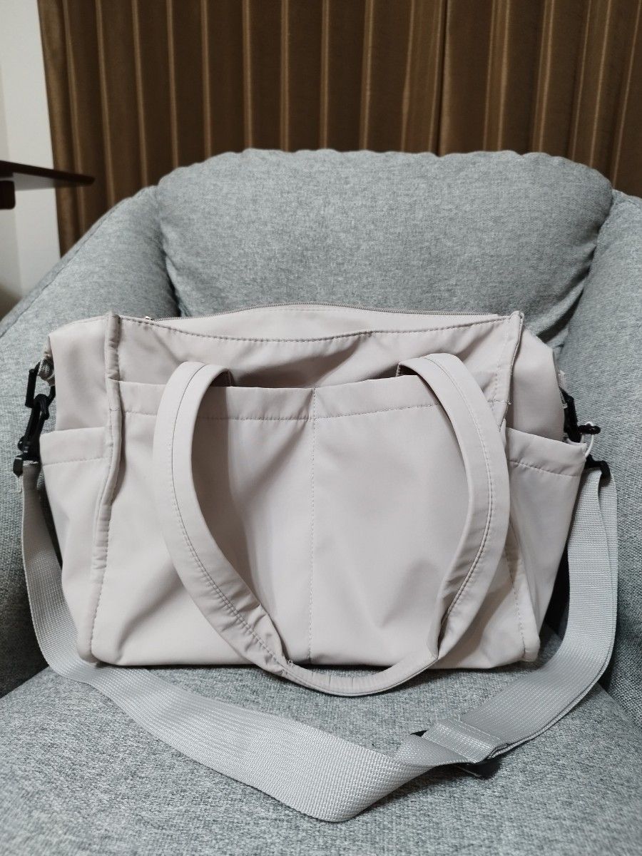 ワークマン 2WAYトートバッグ ショルダーバッグ ナイロン 軽量 シルバー