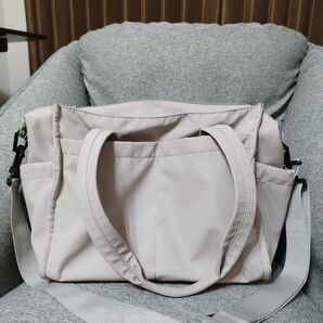 ワークマン 2WAYトートバッグ ショルダーバッグ ナイロン 軽量 シルバー