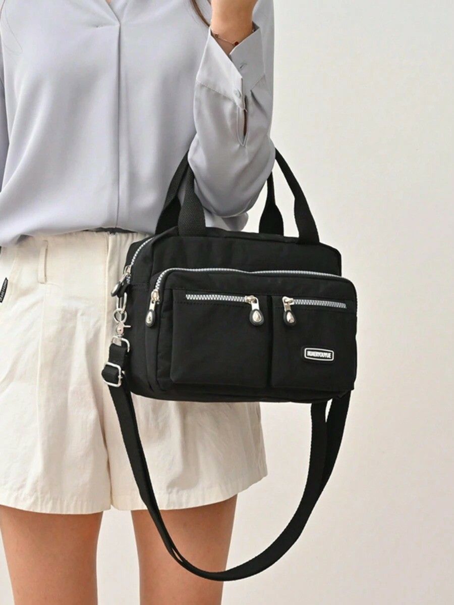防水ナイロン ショルダーバッグ メンズ レディース トレンド プレゼント ブラック カバン654508