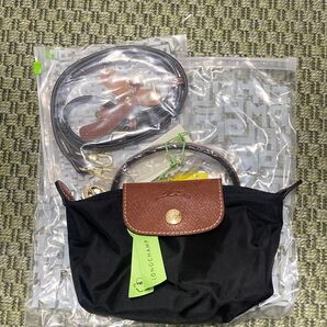 新品 ロンシャン トート ショルダーバッグ プリアージュXS ミニバッグ 黒 LONGCHAMP