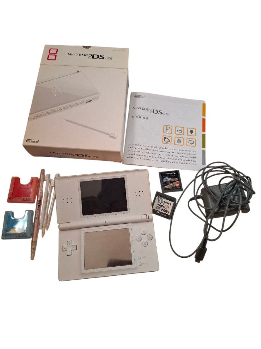 ニンテンドーDS Lite 本体 クリスタルホワイト 箱付き ソフト2本