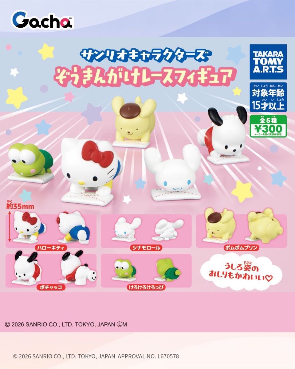 サンリオキャラクターズ　ぞうきんがけレースフィギュア全5種セット