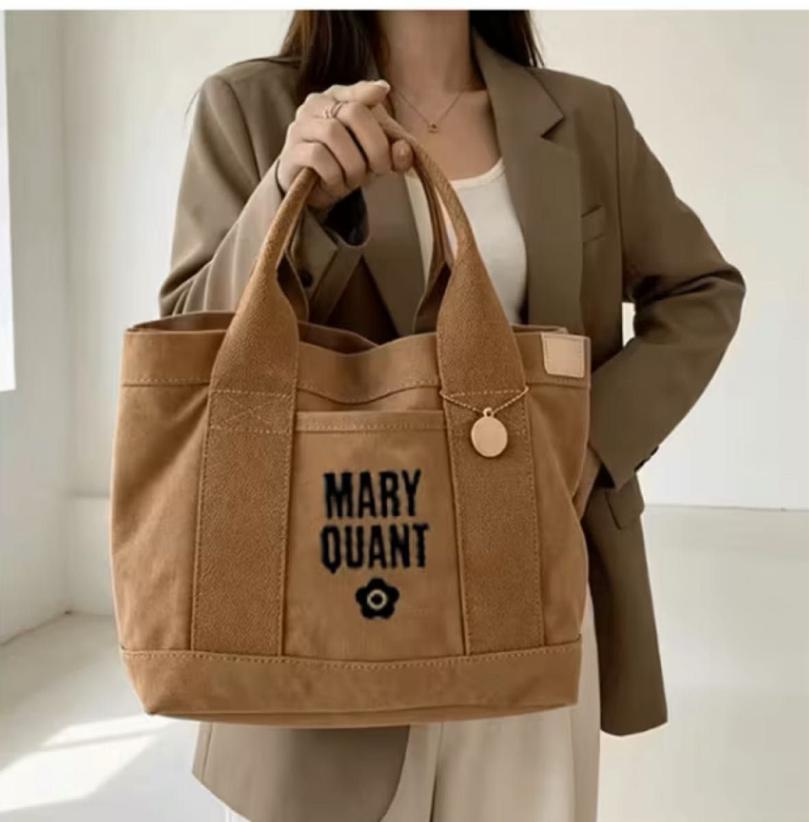 MARY QUANT マリークワント トートバッグ キャンバス ブラウン