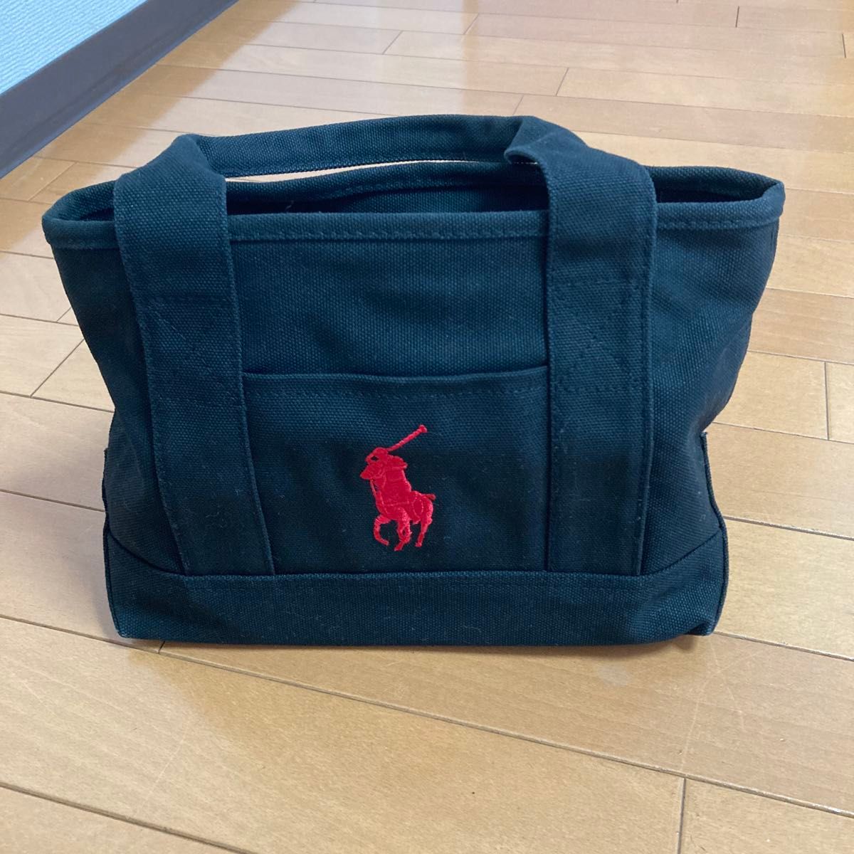 POLO RALPH LAUREN ポロラルフローレン キャンバス ミニトートバッグ ブラック ポニー刺繍