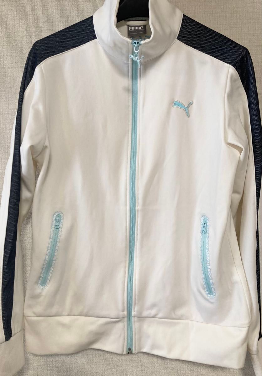 PUMA ジップアップジャケット とパンツ　ホワイト/ネイビー二手;物流保障;没有明显的损伤或污渍