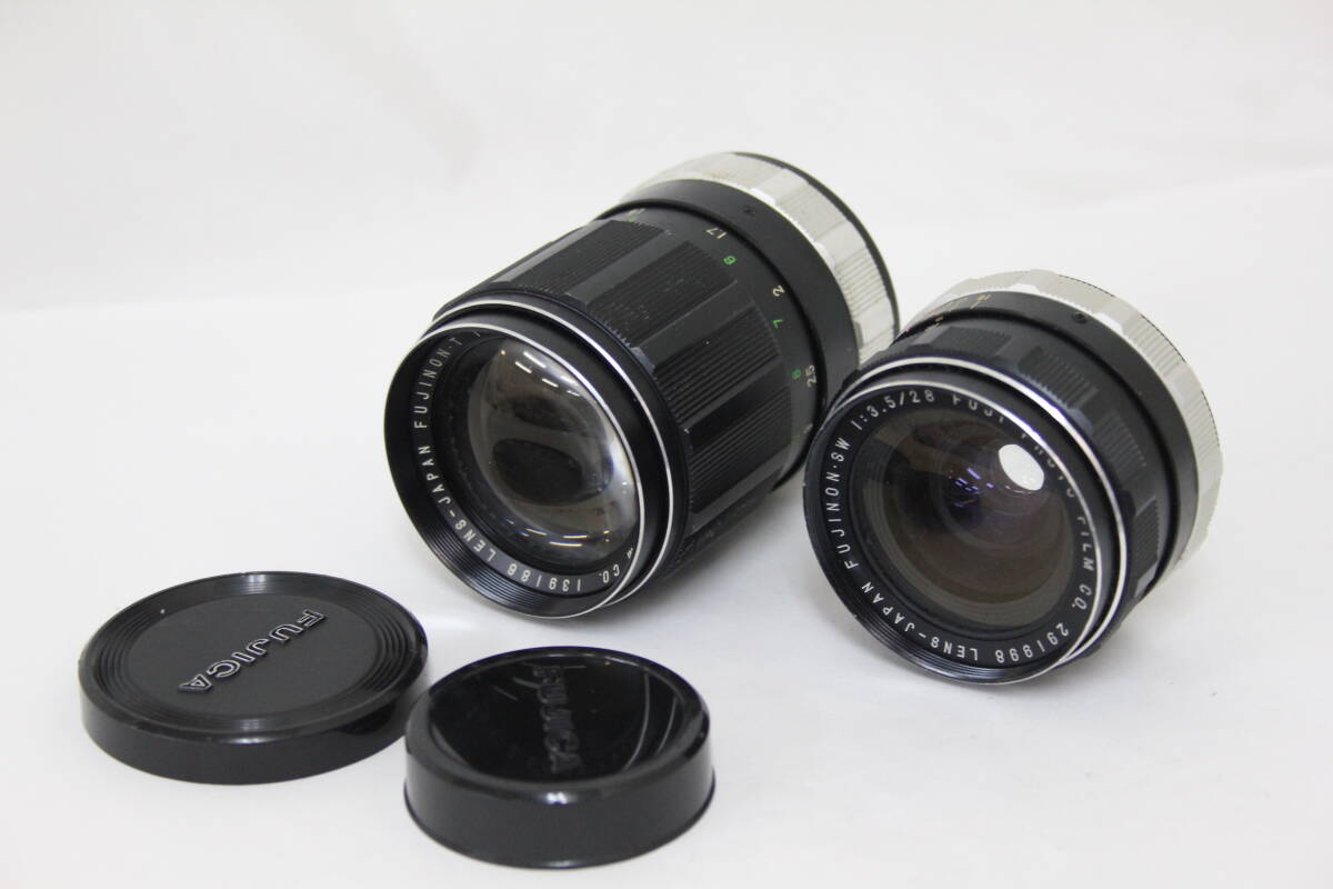 【訳あり品】 【レンズ2点まとめ】フジフィルム Fujifilm Fujinon.T 135mm F3.5 Fujinon.SW 28mm F3.5 M42マウント レンズ e24