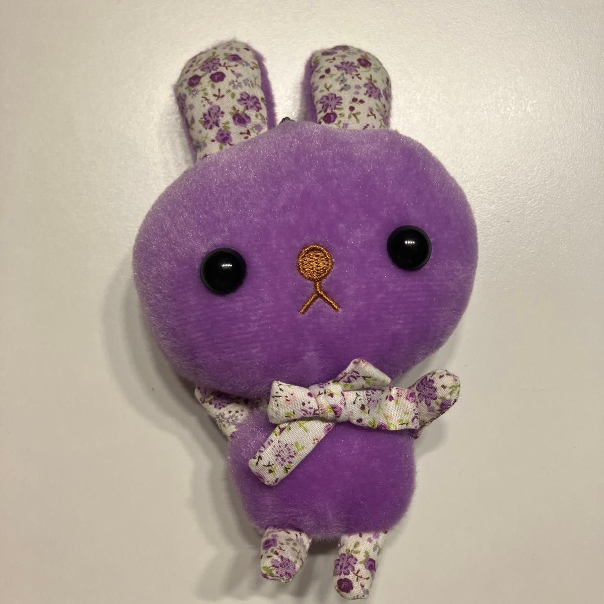 ラベンダー色　花柄北海道土産ウサギのぬいぐるみキーホルダー 紫色　パープル二手;物流保障;接近未使用