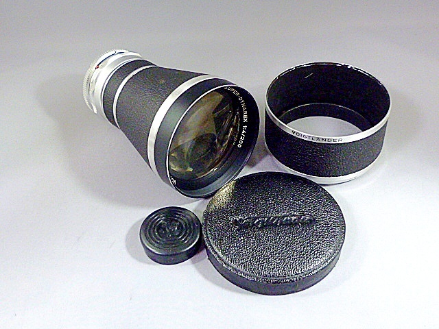 レア▲フォクトレンダー SUPER-DYNAREX 4/200 確認済 良品 デッケルマウント フード・キャップ付