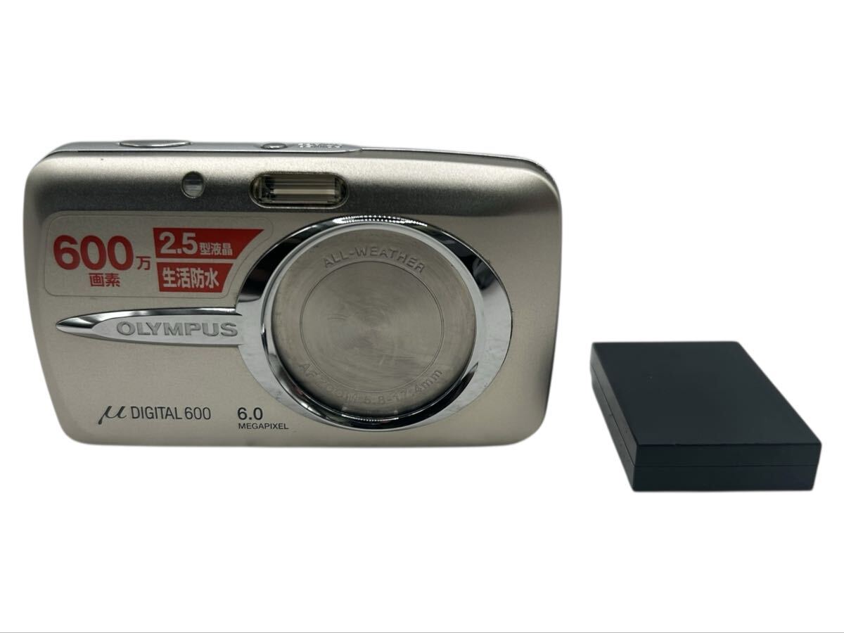 「みんカメ」392 OLYMPUS オリンパス μ DIGITAL 600 シルバー デジカメ コンデジ 動作品 動作確認済み
