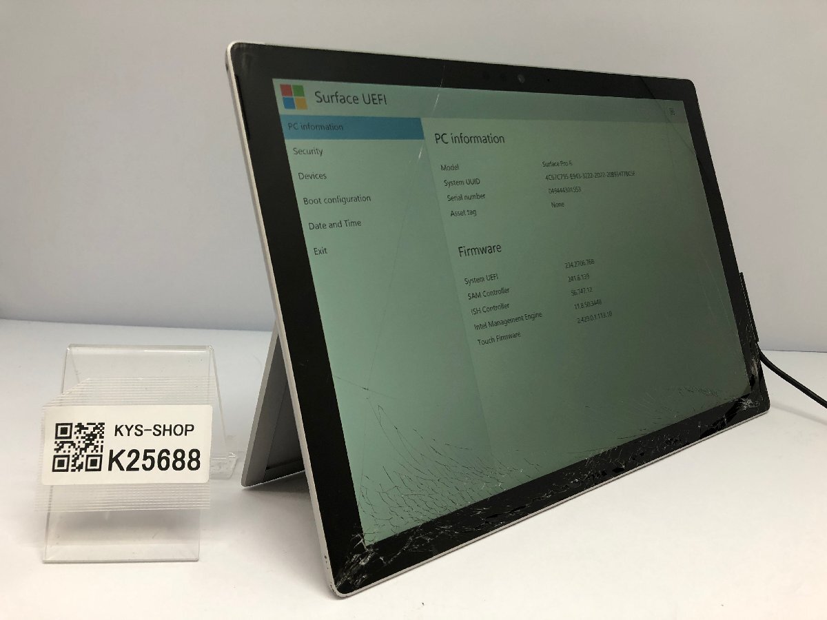 ジャンク/ Microsoft Surface Pro 6 Intel Core i5-8350U メモリ8.19GB NVME128.03GB 【K25688】