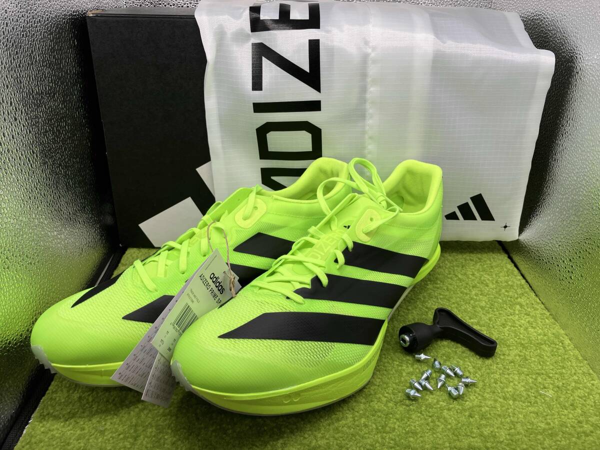 【タグ付き】adidas ADIZERO PRIME SP 4 品番JI1212 29.5cm箱・収納袋・スパイクピン・ピン回し付き