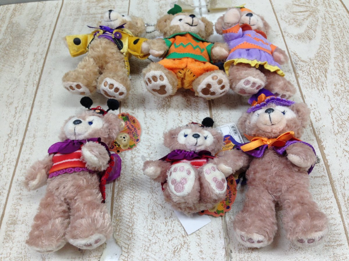 ◇ディズニー TDS ダッフィー シェリーメイ ぬいぐるみバッジ ストラップ 6点 タグ付あり ハロウィン 6L10 【60】