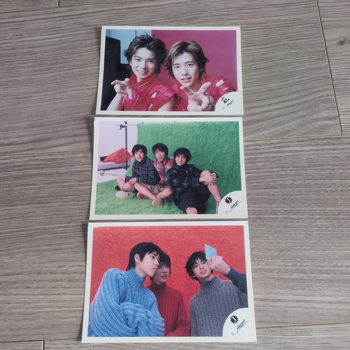 嵐 公式写真 3枚セット Jロゴ/旧ロゴ/相葉雅紀/二宮和也/松本潤