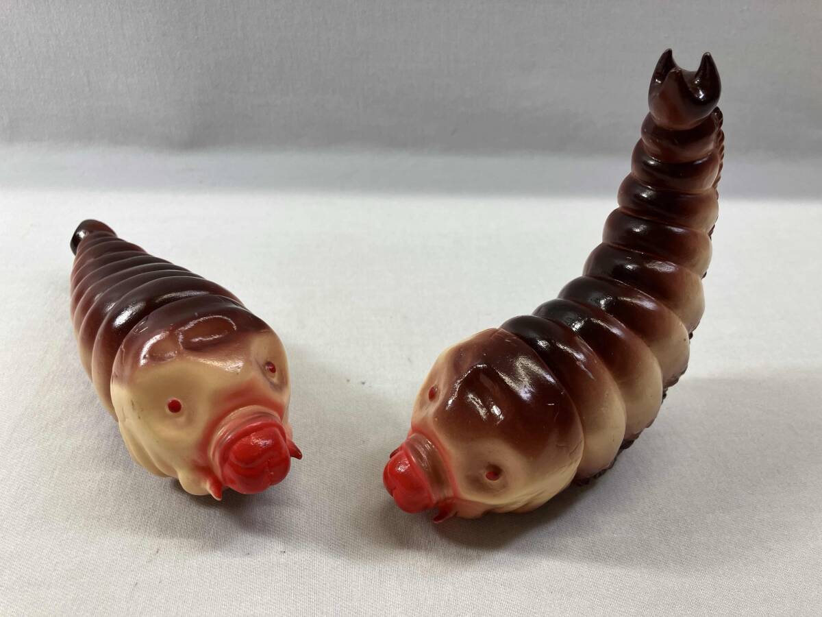 モスラ 幼虫 2体セット マルサン ソフビ 電撃怪獣大作戦