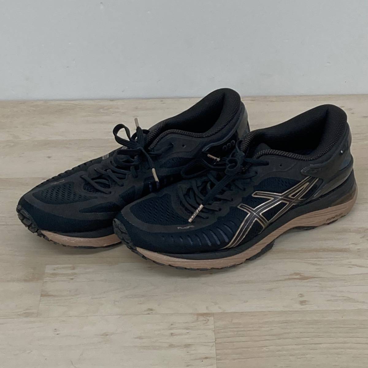 美品 asics/アシックス スニーカー T691N ブラック/黒 24.5cm ランニングシューズ/運動靴[OI02660]