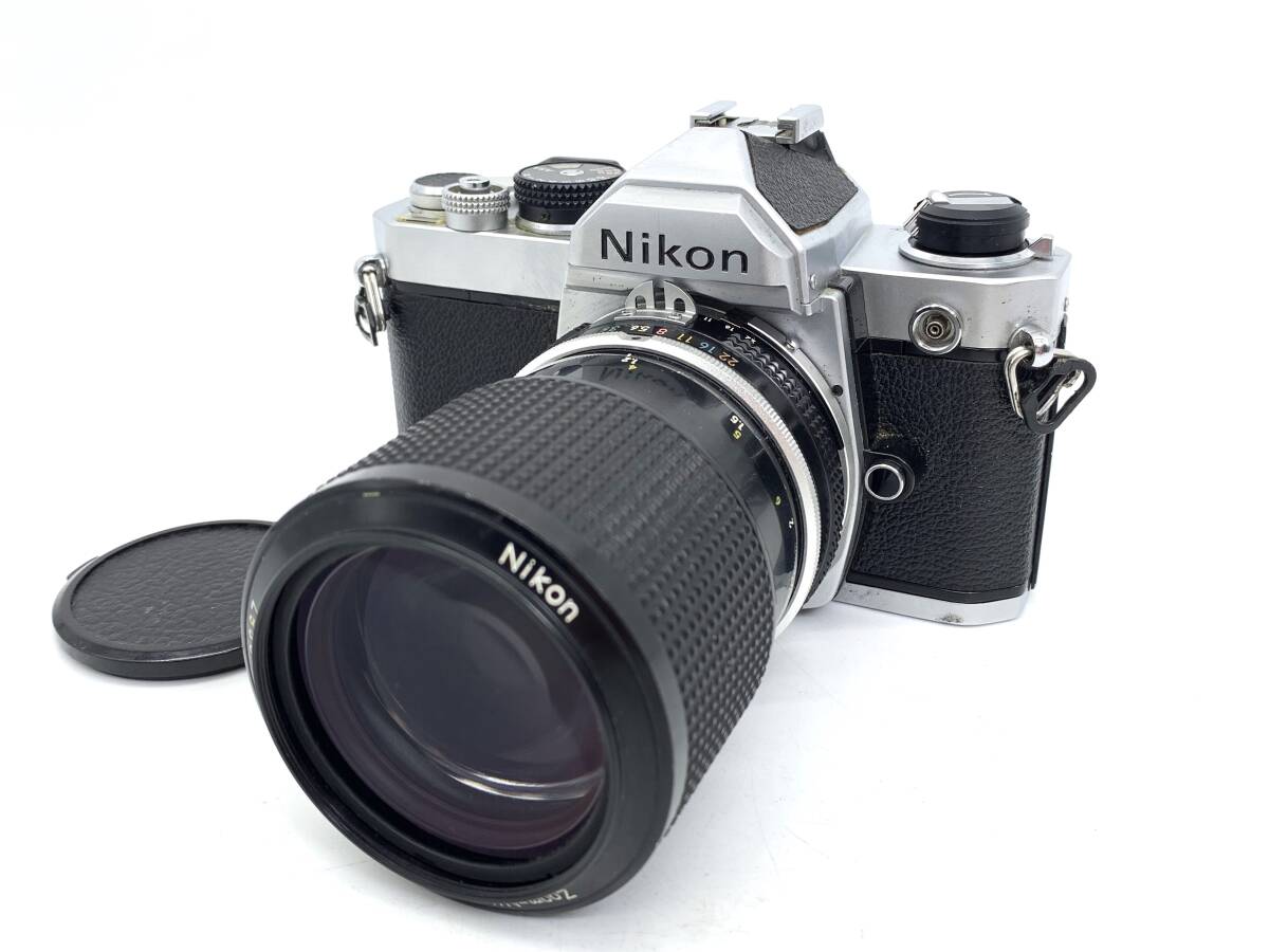 良品 動作確認済 ニコン Nikon FM フィルムカメラ + Ai 43-86mm F/3.5 Zoom レンズ 露出計稼働 シャッター切れ 変速 絞り羽根動作確認済