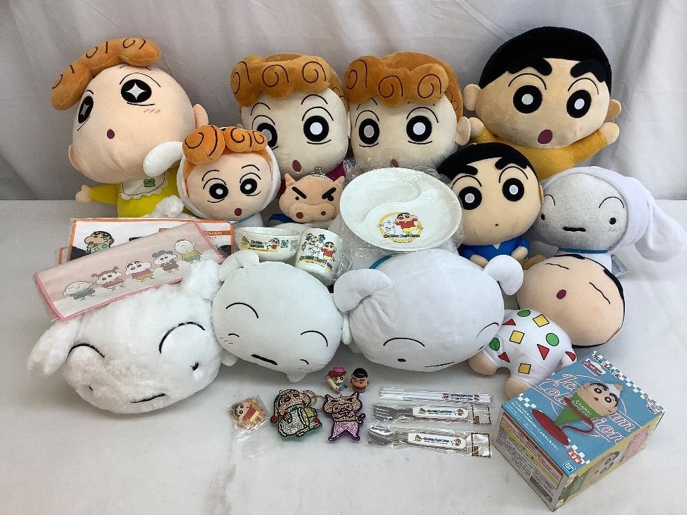 クレヨンしんちゃんグッズまとめ/ぬいぐるみ/食器/キーホルダー/一番くじ ヨゴレ有/ACB 中古品