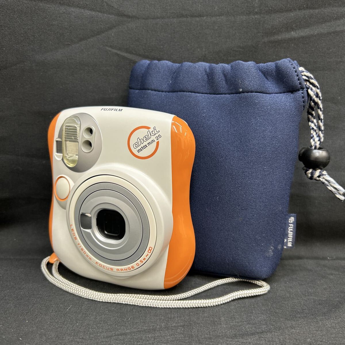 ST0513 FUJIFILM/フジフィルム cheki チェキ instax mini 25 インスタントカメラ ホワイト×オレンジ 極美品