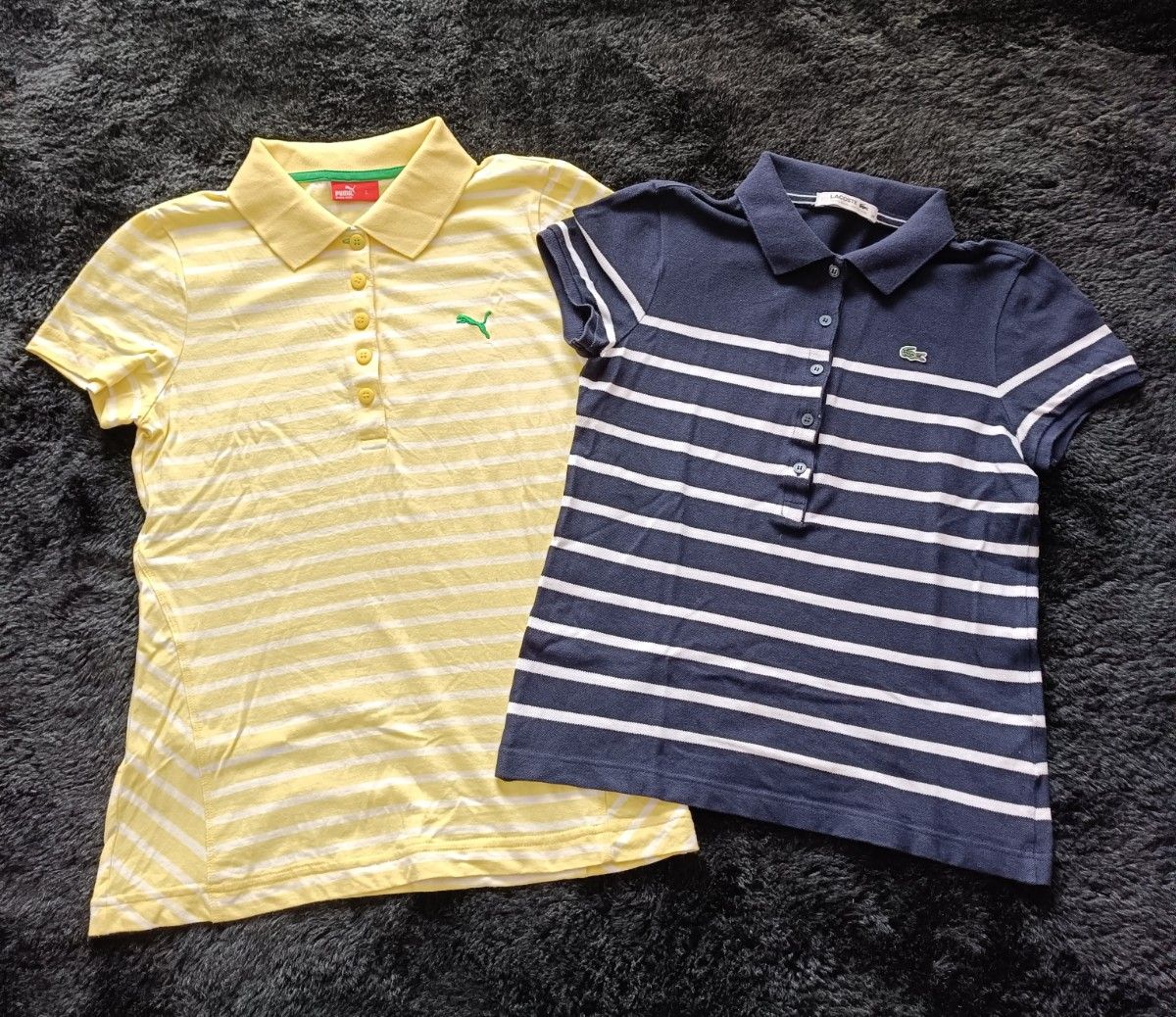 【キッズサイズ】PUMAとLACOSTEの半袖ポロシャツ 2枚セット二手;物流保障;没有明显的损伤或污渍