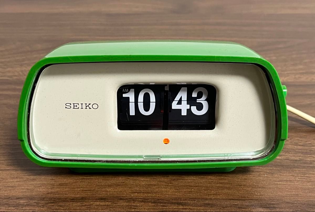 SEIKO パタパタ時計 DZ634 置き時計 グリーン 昭和レトロ二手;物流保障;有些许损伤或污渍;易碎品