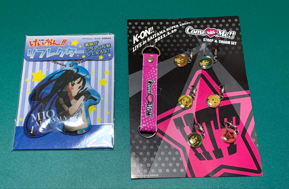 けいおん!! リフレクター 秋山澪 & Come with Me!! ストラップチャームセット二手;物流保障;没有明显的损伤或污渍