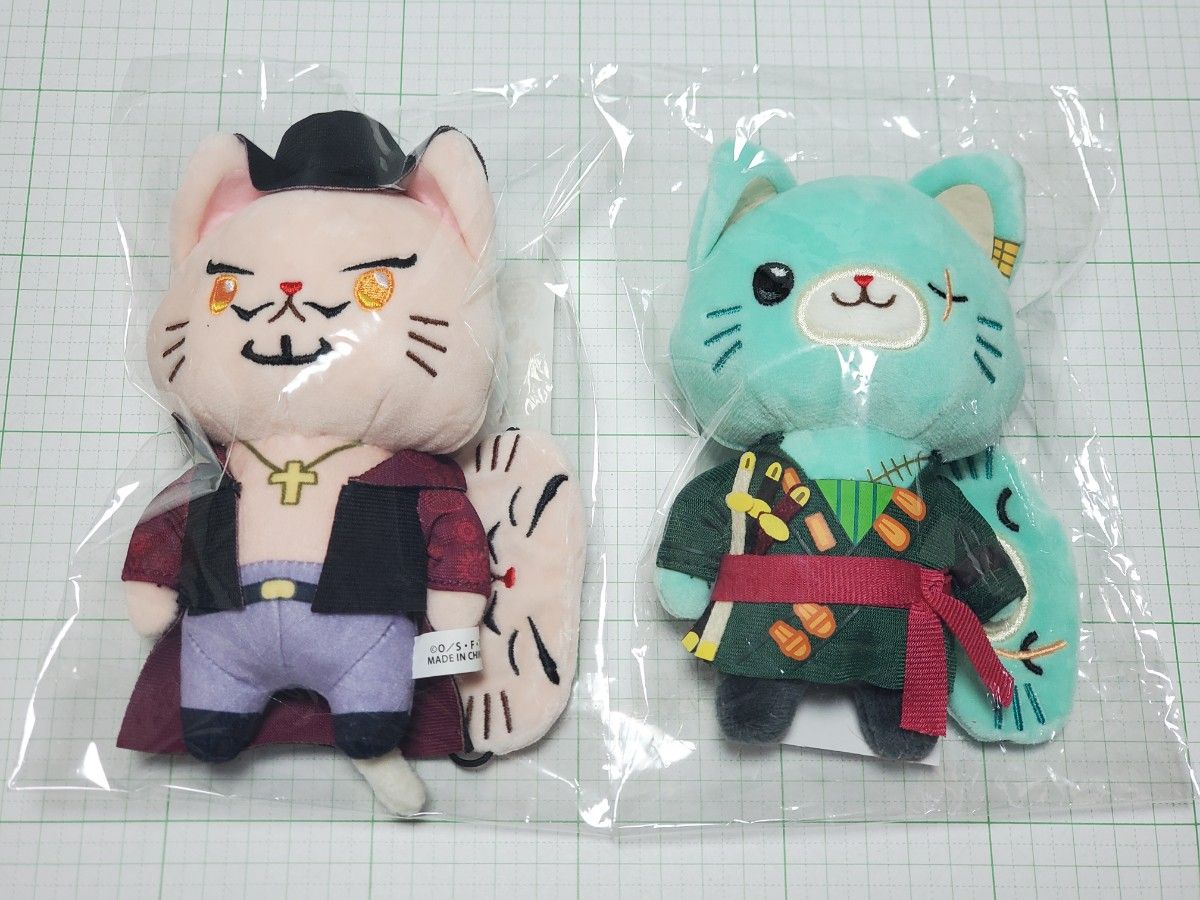 ONE PIECE ワンピース アイマスク付きぬいぐるみキーホルダー withCAT ゾロ ミホーク二手;物流保障;没有明显的损伤或污渍