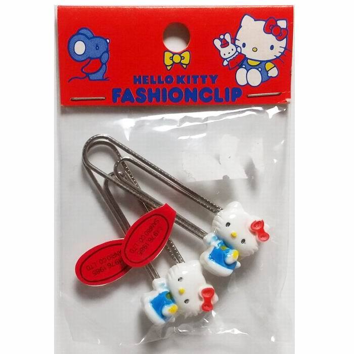 ファッションクリップ ハローキティ 2個入り 寸法大 クリップ 昭和レトロ 日本製 キャラクターゼムピン / サンリオ [ ヴィンテージ ]
