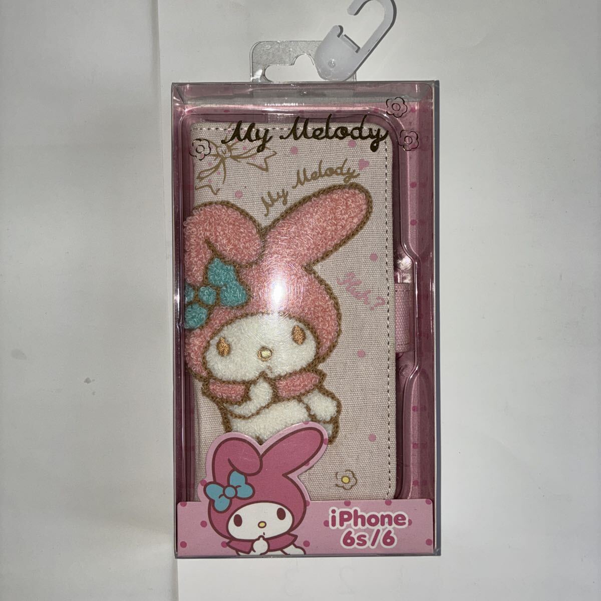 未使用　未開封品　サンリオ　マイメロディ　iPhone6s iPhone6 iPhone7 iPhone8 iPhone se 手帳型ケース　　刺繍のマイメロディ