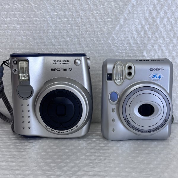 【2個まとめ】通電未確認 ジャンク FUJIFILM 富士フイルム チェキ instax mini XO／intax mini 50 インスタントカメラ シルバー■ 山1306三