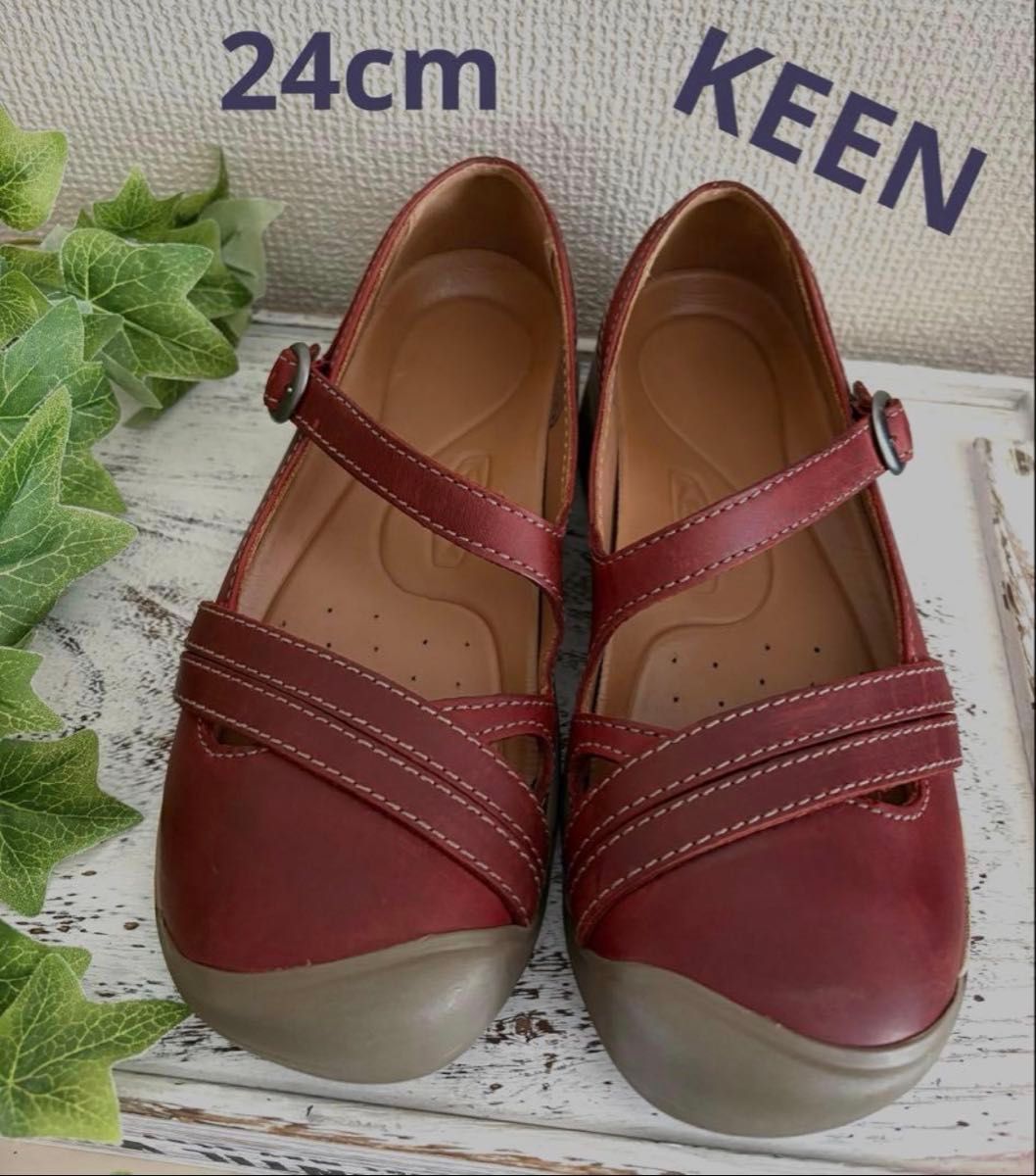 KEEN キーン バレエシューズ プレシディオ 2 ストラップ 24cm 希少 サンダル レア ナチュラル オイル レザー 本革二手;物流保障;没有明显的损伤或污渍