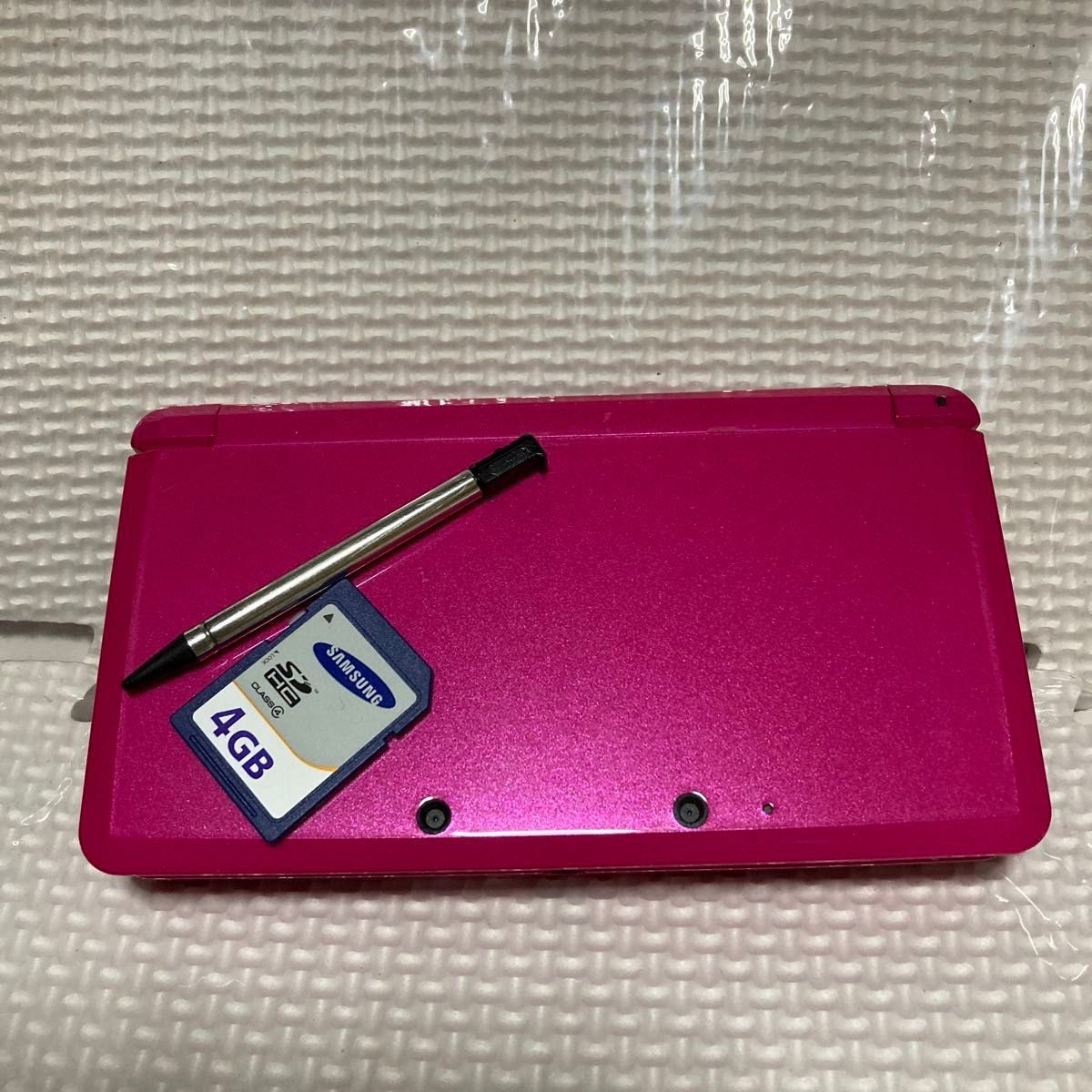ニンテンドー3DS 本体 グロスピンク タッチペン SDカード4GB付き ジャンク二手;物流保障;有些许损伤或污渍;易碎品;航空禁运
