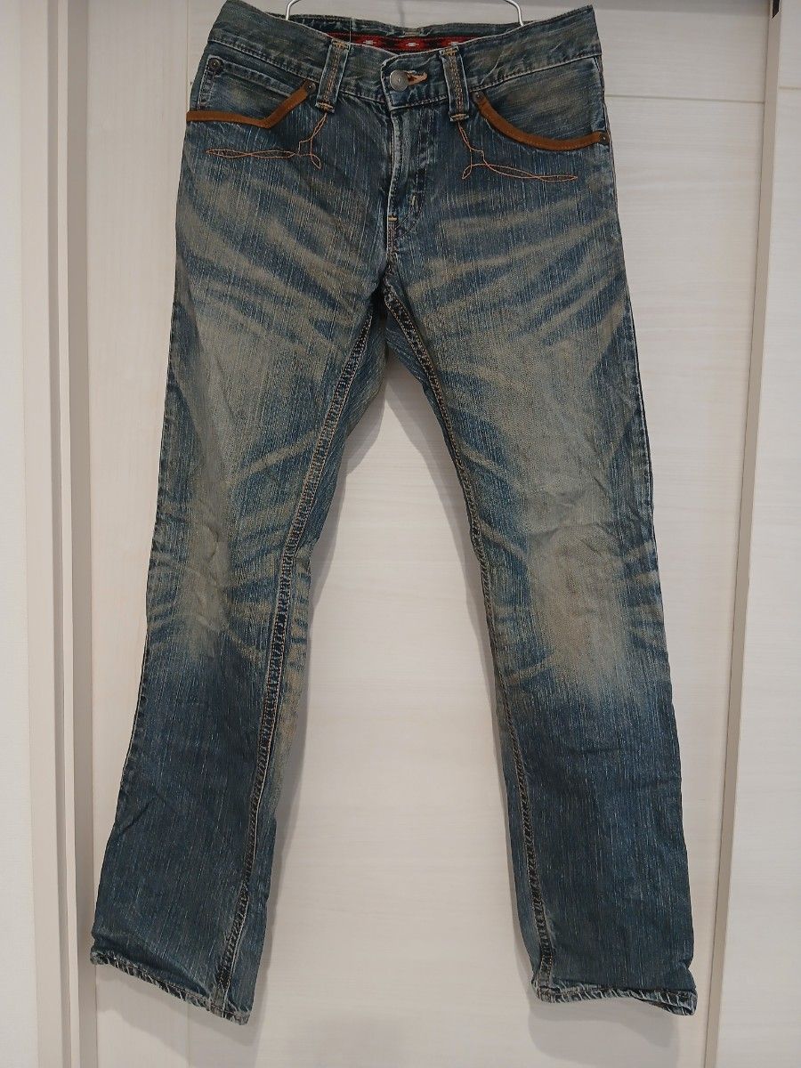 【わけあり】EDWIN Exclusive Vintage XV 434XVS W28 ジーンズ二手;物流保障;有损伤或污渍