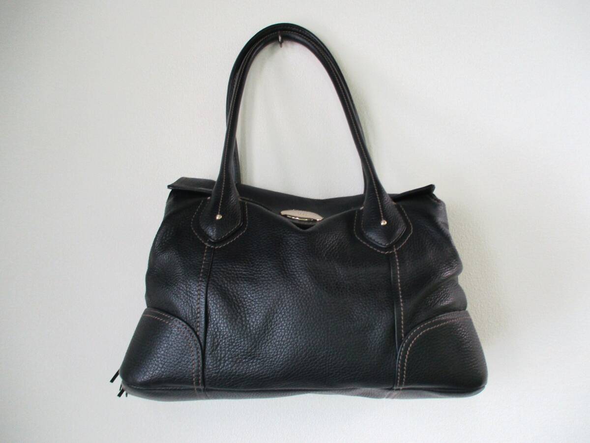 【23298】★美品★ Lancel ランセル シボレザー 本革 ハンドバッグ ブラック 布カバー付 トートバッグ 3室構成 肩掛け 鞄 レディース