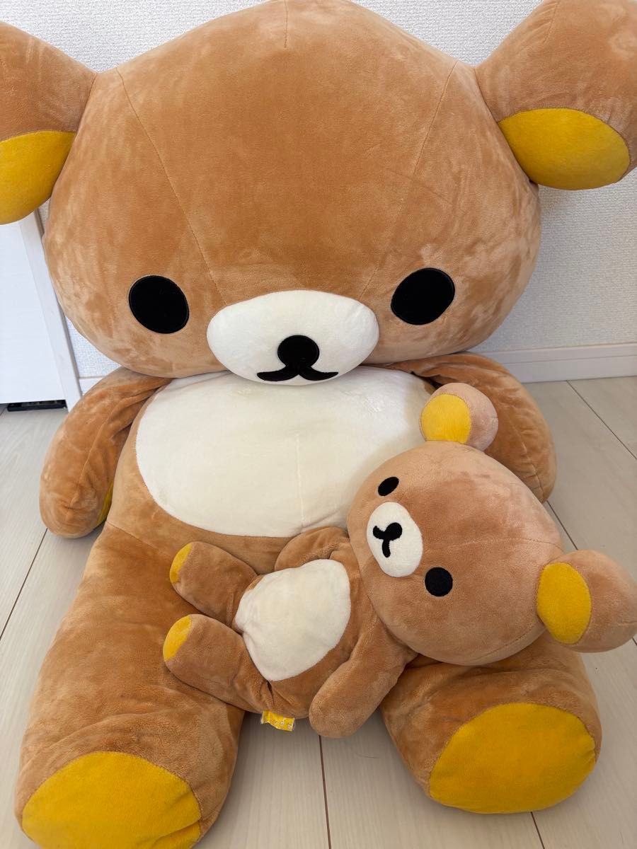 リラックマ 特大ぬいぐるみ ＆ ぬいぐるみ 大小2個セット サンエックス二手;物流保障;没有明显的损伤或污渍