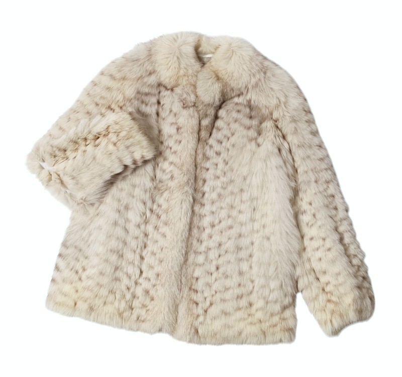 GQ8271〇SAGA FOX/サガ フォックス*フォックスファー*FOX*リアルファー*裏地花柄*ファーコート*ハーフコート*13*ホワイト×ブラウン系