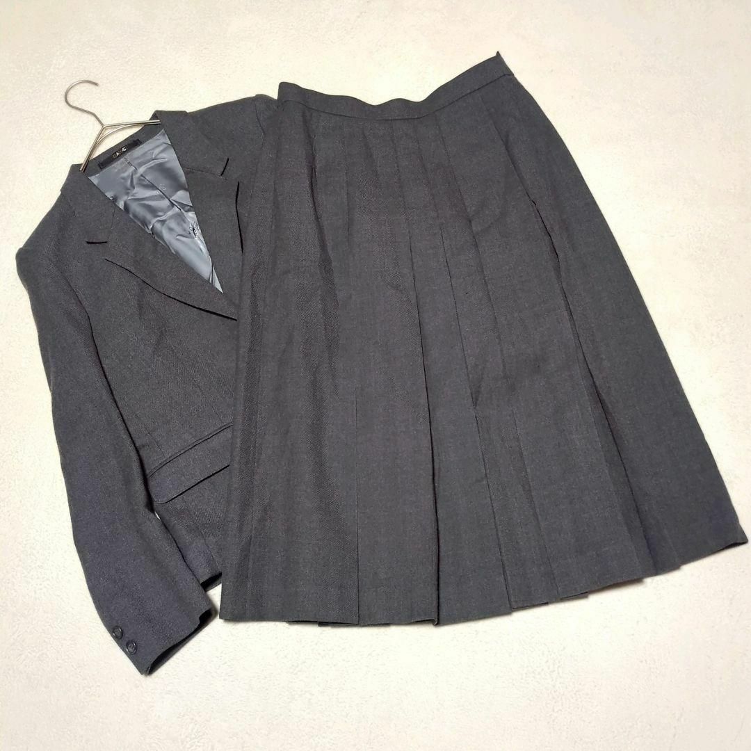 【DAKS】（9AB2）セットアップ テーラードジャケット プリーツスカート有些许损伤或污渍