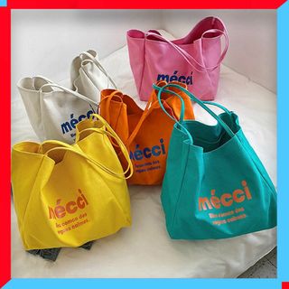 ロゴキャンバストートバッグ カラーバッグ 帆布かばん 手提げ 丈夫マザーズバッグ