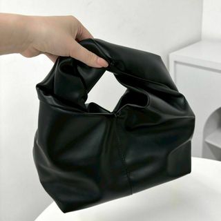 新品 ツイストハンドル ハンドバッグ ポーチ ブラック マザーズバッグ 高級