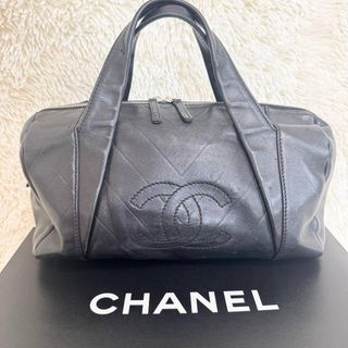 CHANEL シャネル ミニボストンバッグ ラムスキン ブラック ハンドバッグ