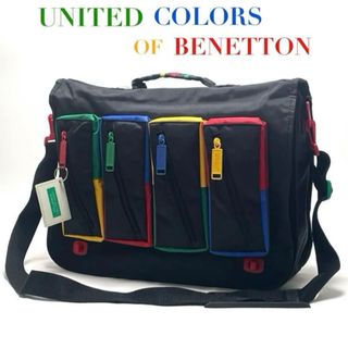 希少 Y2K BENETTON メッセンジャーバッグ 斜め掛け マルチカラーB4