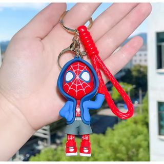ストラップ スパイダーマン パーカー キーホルダー シリコン フィギュア