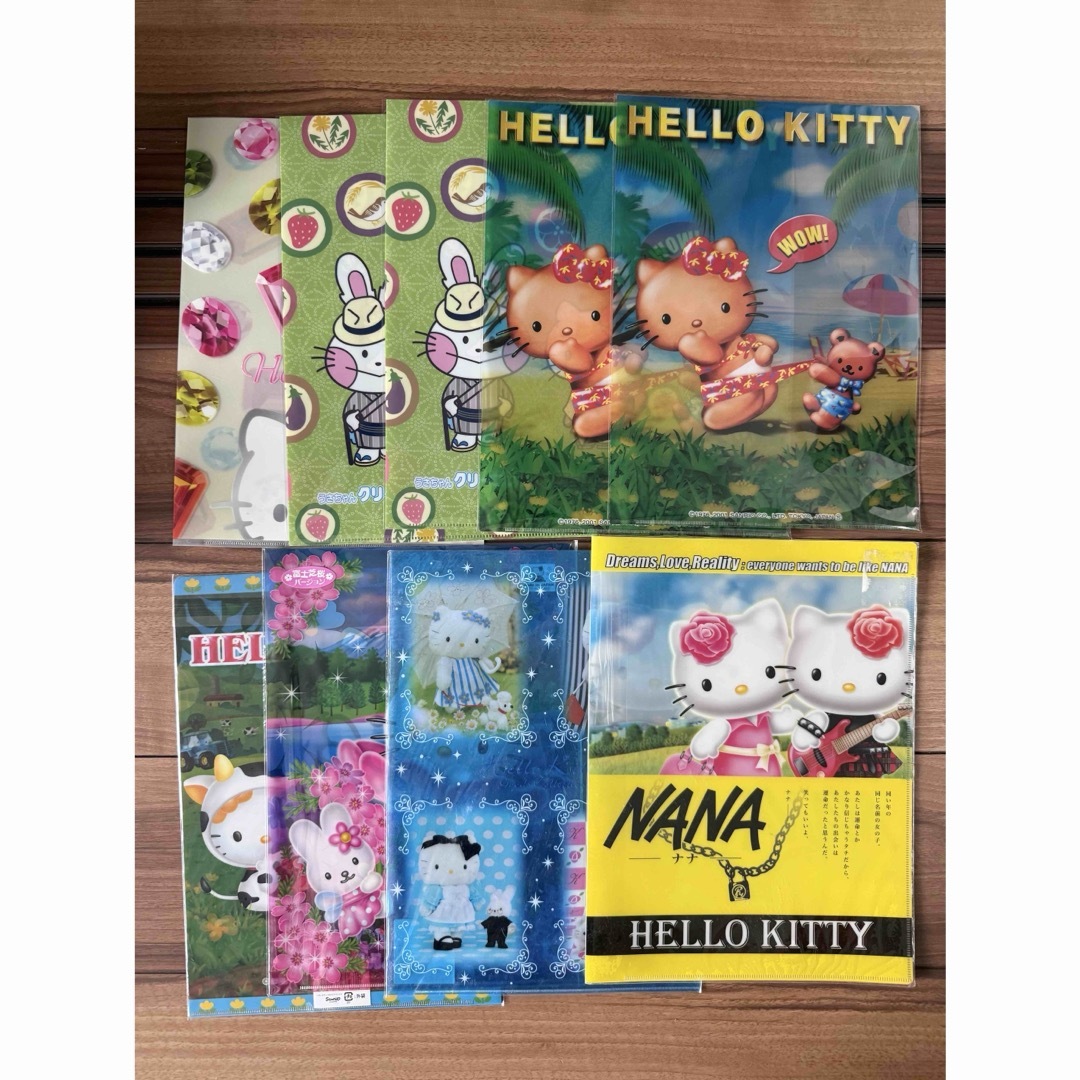 サンリオ　 ハローキティ　キティ　ご当地限定　日焼け　A4クリアファイル　9点有些许损伤或污渍